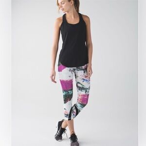 Lululemon Cropped Leggings Full-On Luxtreme Pigment Wave Size 4 running training